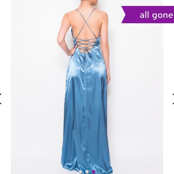 Hot pink satin effect wrap Slip lace up back long Dress gown 6 - Picture 4 of 16